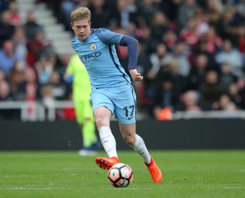 Kevin De Bruyne of Manchester City during the quarter-final of the FA Cup at the Riverside Stadium, Middlesbrough
Picture by Simon Moore/Focus Images Ltd 07807 671782
11/03/2017