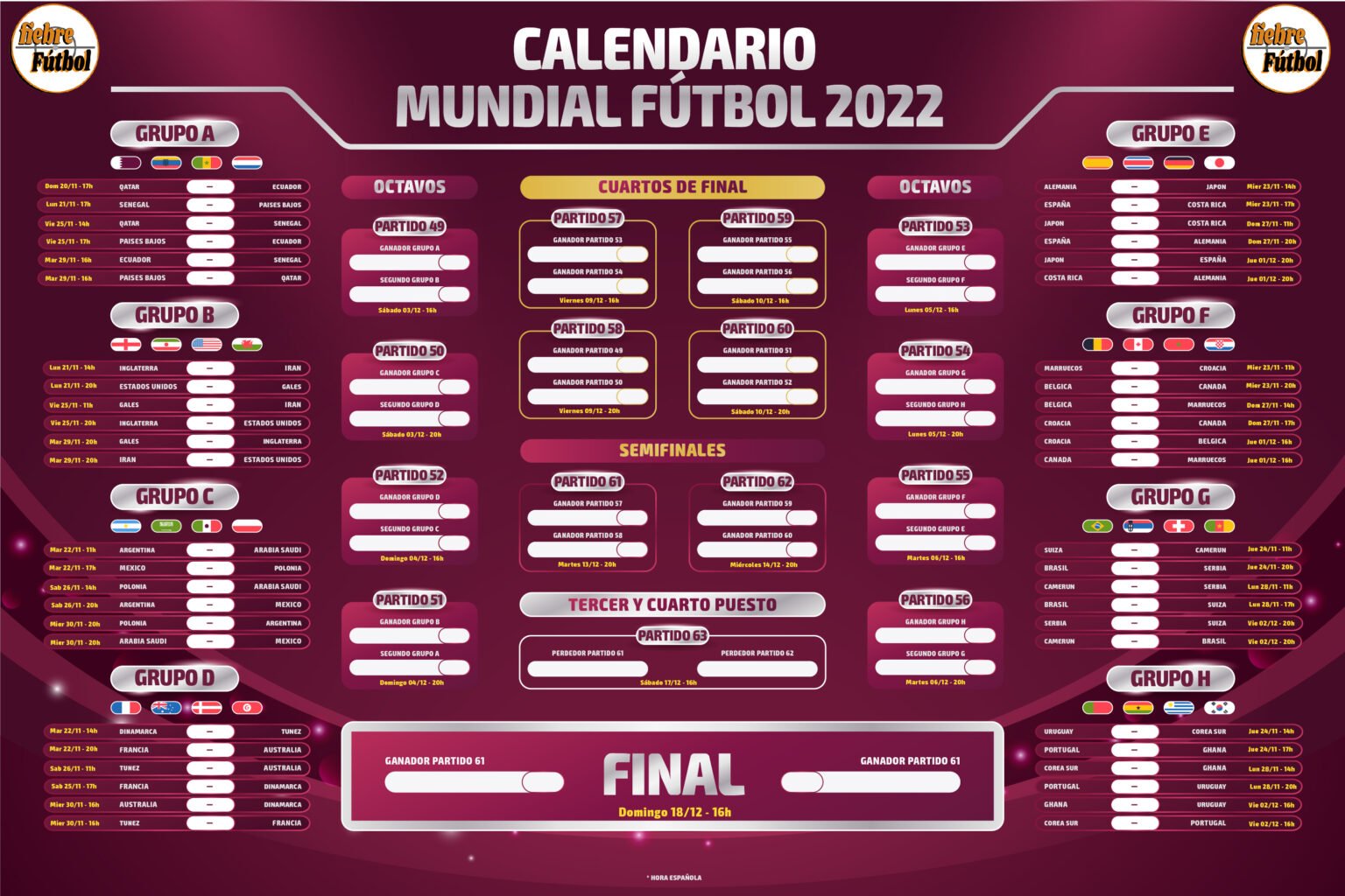 Calendario Mundial F tbol Qatar 2022 Calendario Mundial F tbol Qatar 2022